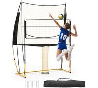 Virimolo Filet de Volley-Ball réglable 2,4 x 3,4 m, Filet de Volley-Ball réglable pour l'entraînement，vec Sac de Transport, Cadre Robuste pour la Pratique en extérieur et en intérieur