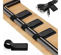 virkwuy 40 Pièce Attache Cable Velcro, Attache Cable Adhesif, Serre-Câbles Auto-Agrippants, Bundle Fixing Stickers, pour L'organisation des Câbles, la Mise en Faisceau des Cordes, Adapté à la Maison