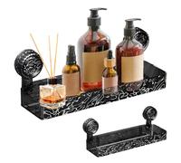 virkwuy Etagere Douche Ventouse, Étagere Ventouse Salle de Bain, Étagere Douche sans Percage, Suction Cup Mobile Shower Shelf Clear, pour Shampoing, Gel Douche, Savon, pour Murs Lisses Carrelés