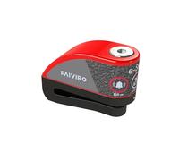 Viro | E-Stop Bloque-disque moto avec alarme, tige 6 mm, couleur rouge noir, cadenas moto antivol pour scooter et moto