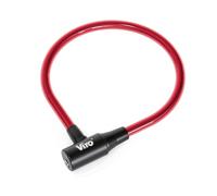 Viro | Elba Cadenas pour vélo avec câbles tressés en acier, 12 mm x 45 cm, rouge