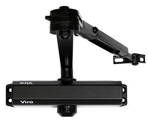 Viro | Ferme-porte, bras en acier avec longueur et arrêt réglable, multiforce, couleur noire, pour portes max. 110 cm Poids 85 kg
