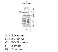 Viro S.P.A. Serrure À Combinaison Variable Pour Valises 20 Mm