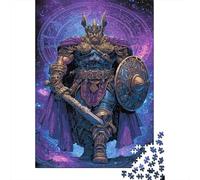 ViRoi Guerrier Puzzle 1000 Pièces pour Adultes Mythologie Nordique pour L'accrocher Une Fois L'assemblage Terminé Puzzle Pixel Art De l'art De La Décoration Moderne Multi-Colour 1000pcs (75x50cm)