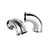 Virole à trois colliers de serrage sanitaire de 3/4", 1", 3,8 cm, 5,1 cm, 7,6 cm, 50,5/64/77,5/91 mm, coude à 90 degrés, connecteur en acier inoxydable 304 (38 mm x virole 50,5)