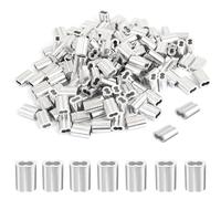 Viroles, Manchons à sertir de câble, 200 pièces, manchon boucle sertissage en aluminium for métallique et 3mm 4mm 5mm 6mm, Clip Double trou(3mm)
