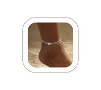 VIROMY Bracelet De Cheville En Argent Pour Femmes Plaqué Argent 14k Bracelet De Cheville En Zircon Papillon Brillant