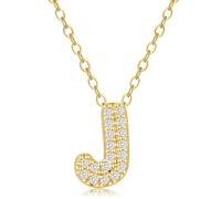 VIROMY Colliers Avec Initiale En Zircone Pour Femmes Colliers Avec Pendentif En Forme De Lettre J Plaqués Or 14 Carats Cadeaux d'Anniversaire Ou De Saint-Valentin