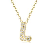 VIROMY Colliers Avec Initiale En Zircone Pour Femmes Colliers Avec Pendentif En Forme De Lettre L Plaqués Or 14 Carats Cadeaux d'Anniversaire Ou De Saint-Valentin