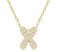 VIROMY Colliers Avec Initiale En Zircone Pour Femmes Colliers Avec Pendentif En Forme De Lettre X Plaqués Or 14 Carats Cadeaux d'Anniversaire Ou De Saint-Valentin