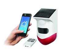 VIRONE Alarme domestique sans fil AS-7 avec sirène intégrée et télécommande batterie solaire via WiFi et télécommande TUYA incluse