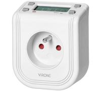 VIRONE DT-4 Prise Programmable avec afficheur LCD supérieur 230 VAC 3680 W 16 programmes simulateur de présence