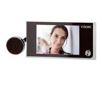 Virone DV-1 Judas De Porte Camera Surveillance Grand Angle de Vue LCD 3,5" à Piles Argent