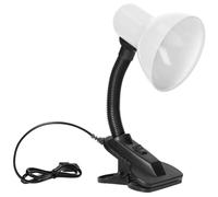 Virone LATSA 40W Lampe de Lecture Lit E27 Avec Clip et Interrupteur Acier + Plastique Flexible Longueur du câble ~ 90 cm (blanche)