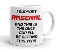 VIROSA Mug humoristique football - « This is The Only Cup I'll Be Getting This Year » - Cadeau amusant pour les fans d'Arsenal, papa, frère ou ami - Tasse à café en céramique de 325 ml - Anniversaire