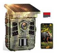 Virotroop Caméra de Chasse Solaire WiFi 4K 60MP, 0,1s Temps de Déclenchement Activé par Mouvement, Camera Chasse à Batterie Rechargeable intégrée 2600 mAh, Vision Nocturne Infrarouge, Carte 32GB, IP66