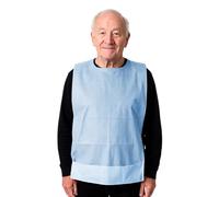 VIRSUS Bavoirs Jetables Diverses Quantités de couleur Blanc 37x66cm avec Poche Imperméable en Tissu Absorbant avec col anti-déchirure renforcé en polypropylène et poche pour récolter les aliments