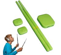 Virtual Electronic Drum Set, Air Drum Sticks Set, Electric Drumsticks with Drumsticks, Pedals, Bluetooth, Electric Tabletop Drums Sets Machine for Beginners Adults Gifts (Green)
