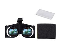 Virtual Reality Glasses - Launches Immersive Panoramic Media, Foldable flp Down Pocket Box Shell, 93x86x30mm Ultra Small Footprint + 78g Lightweight Build, Scratch Proof ABS Protective Resin Lens - F