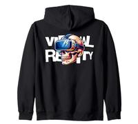 Virtual Reality Skull VR Gamer Futuristic Art Sweat à Capuche