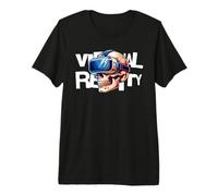Virtual Reality Skull VR Gamer Futuristic Art T-Shirt Haut de Gamme