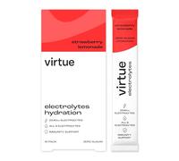 Virtue Électrolytes Sachets d’hydratation | Zéro sucre | 6 électrolytes, sels minéraux hydratants, vitamine C (Pack de 16, Limonade Fraise)