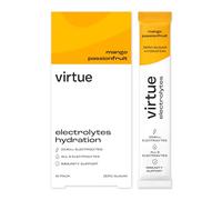 Virtue Électrolytes Sachets d’hydratation | Zéro sucre | 6 électrolytes, sels minéraux hydratants, vitamine C (Pack de 16, Mangue & Fruit de la Passion)