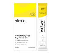Virtue Électrolytes Sachets d’hydratation | Zéro sucre | 6 électrolytes, sels minéraux hydratants, vitamine C (Pack de 16, Lemon Lime)