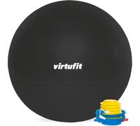VirtuFit Anti-Burst Ballon de Fitness Pro - Ballon de Gymnastique - Swiss Ball - avec Pompe - Noir - 75 cm