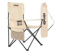 VirtuFit Chaise de camping pliante - Chaise de plage - Beige