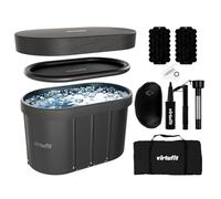 VirtuFit Baignoire Glacée Ovale 500L - Bassin à Eau Froide pour la Régénération et la Récupération Musculaire - Pliable, Isolation à 5 Couches, Accessoires Inclus, Pour l’intérieur et l’extérieur