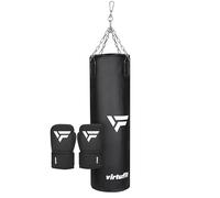 VirtuFit Ensemble de kickboxing Senior - Sac de frappe et gants de boxe - Kit de boxe pour adultes - Kickboxing et boxe - 25 kg - Noir
