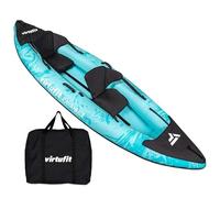 VirtuFit Kayak 335 Gonflable - 2 Personnes + Option 3ème Siège - Avec 2 Sièges de kayak, Sac de Transport & 2 ailerons - Pour Mer, Rivière & Lac - Construction Stable - 335 cm - Turquoise
