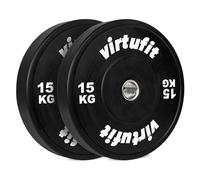VirtuFit Lot de 2 disques de poids olympiques en caoutchouc - 50 mm - Lot de 2 x 15 kg