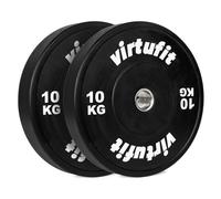 VirtuFit Lot de 2 disques de poids olympiques van Rubber en caoutchouc - 50 mm - Lot de 2 x 10 kg