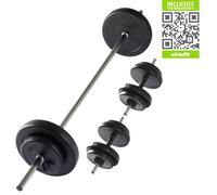 VirtuFit Lot d'haltères courts réglables avec poids - 30,5 kg - Noir