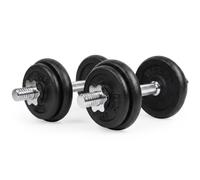 VirtuFit Lot d'haltères réglables Pro 20 kg - 2 haltères courtes de 10 kg | Réglable de 2,5 à 10 kg, poids total de 20 kg, étui de rangement inclus, 2 haltères, fonte