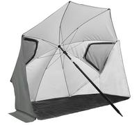 VirtuFit Parasol de plage de qualité supérieure - Protection contre le vent - 200 cm - Gris