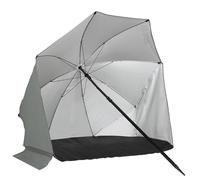 Parasol de plage avec pare-brise VirtuFit Gris 160x160x180 cm