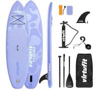 VirtuFit Splash SUP Board 255 cm Flow Purple - Planche de stand up paddle gonflable pour enfants et adultes jusqu'à 100 kg - Kit complet avec pagaie, pompe, laisse, aileron et sac à dos