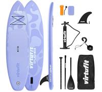VirtuFit Splash SUP Board 255 cm Flow Purple - Planche de stand up paddle gonflable pour enfants et adultes jusqu'à 100 kg - Kit complet avec pagaie, pompe, laisse, aileron et sac à dos
