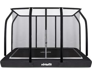 VirtuFit Trampoline de Jardin Inground de qualité supérieure - Rectangulaire - Extérieur avec Filet et échelle - pour Enfants et Adultes - Noir - 213 x 305 cm