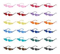 VirtuGro 24 Paires Lunettes de Soleil Femme Lunettes EVJF Lot Lunette de Soleil Lunettes de Fête pour Disco Hippie Accessoires Photobooth Anniversaire Accessoires Photobooth Mariage 12 Coloris