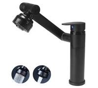 VirtuGro Robinet Cuisine Rabattable Réglable Pivotant à 360° Mitigeur Cuisine Noir avec 2 Douchette Modes Robinet Evier en Acier Inoxydable pour Salle de Bain ou Cuisine Noir