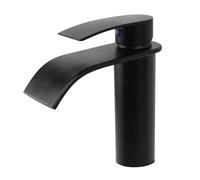 VirtuGro Robinet Salle Bain en Acier Inoxydable Robinet Cascade Mitigeur Lavabo avec Cartouche en Céramique Durable et kit de Montage Mitigeur Lavabo Économiseur D'eau et D'énergie (Noir)