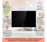 Virtuosa 5 table de cuisson encastrable 5 zones 8500 W vitrocéramique