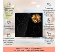 Virtuosa EcoAdapt Plaque de cuisson à induction 4 zones 7200W noire