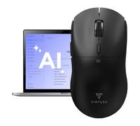 Virtusx Souris AI, Jethro V1, alimentée par ChatGPT et DeepSeek logiciel d'IA centralisé, outils d'écriture IA, saisie vocale, transcription, traduction et résumé (noir)