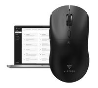 Virtusx Souris AI, Jethro V1, alimentée par ChatGPT et DeepSeek logiciel d'IA centralisé, outils d'écriture IA, saisie vocale, transcription, traduction et résumé (noir)