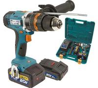 VIRUTEX 4000300 - Taladro percutor a bateria ATB80P 20V 2x 2.0 Ah Li-Ion 55 Nm con maletín 1,23 Kg